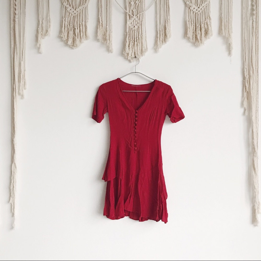 ‼️SOLD‼️Little red dress with buttons